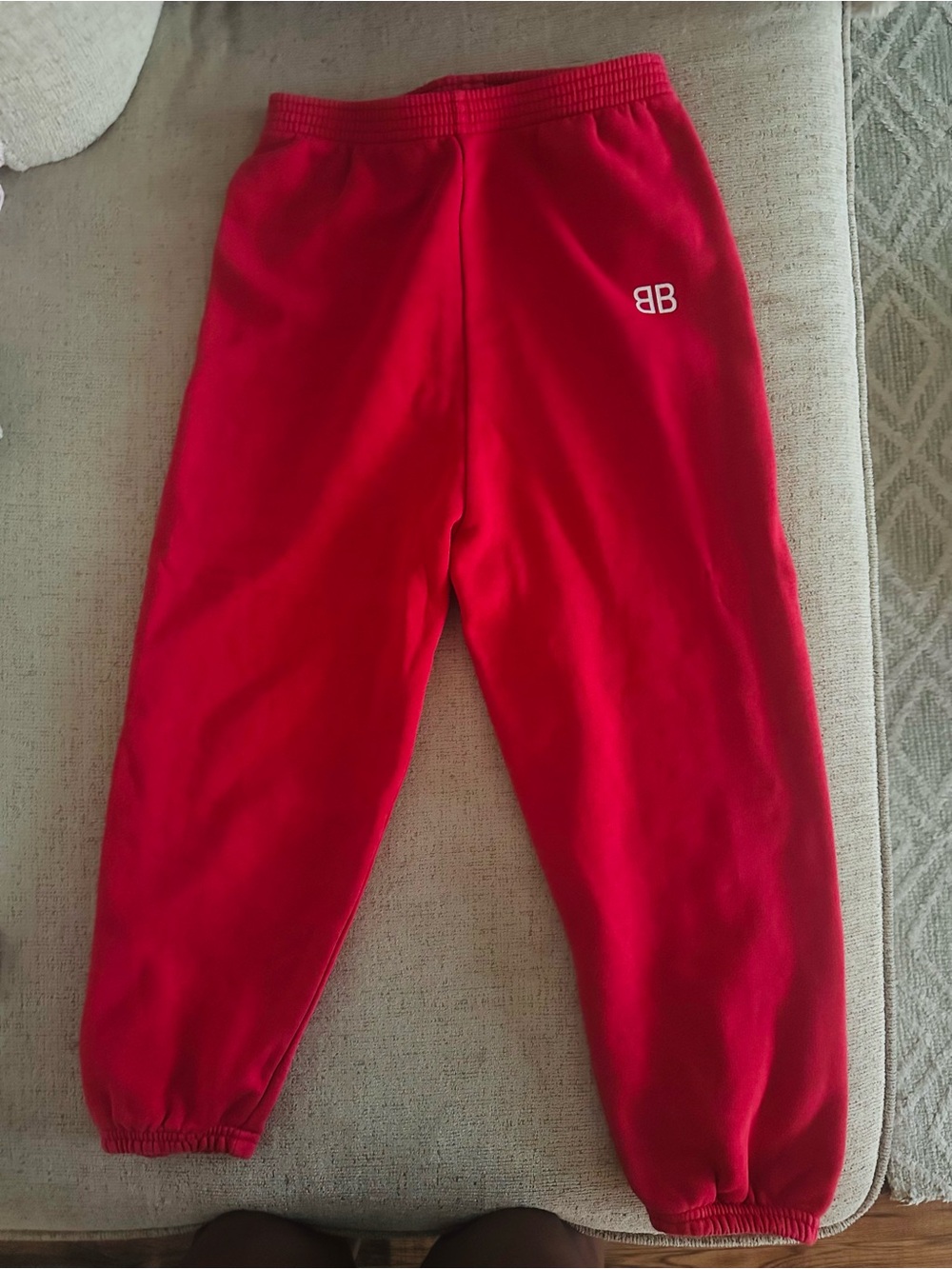 Balenciaga Red Kids Logo Sweatpants